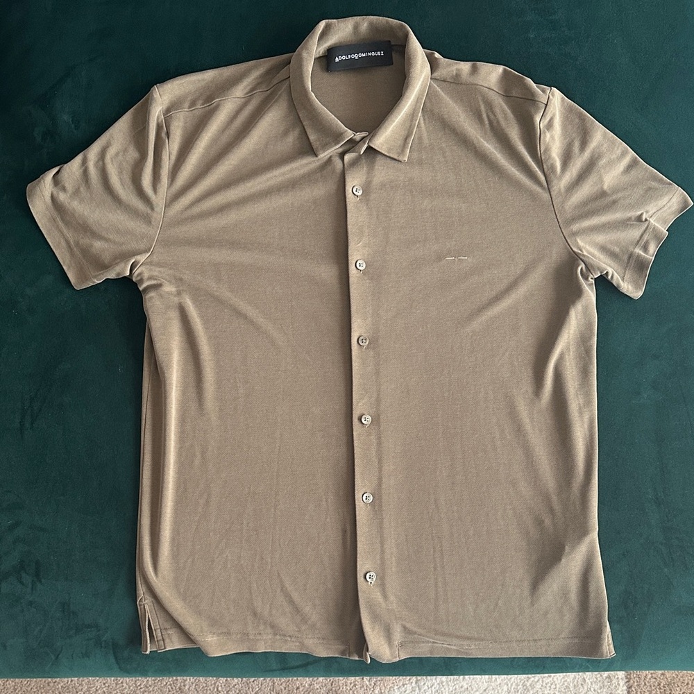 Men's Olive Green Short Sleeve Shirt